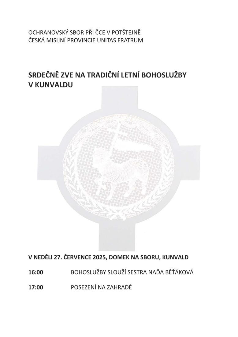 Kunvald - bohoslužby 2025 Kunvald - bohoslužby 2025